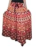 Indi Long Skirt Red Ethnic Printed Cotton Designer Peasant Maxi Skirts for Womens