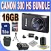 Canon PowerShot ELPH 300 HS 12.1 MP Digital Camera (Black) W/16GB SDHC Memory + Extended Life Battery + Ac/Dc Charger + USB Card Reader + Shock Proof Case w/Strap + Mini Tripod + Accessory Saver Bundle!