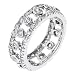 Tiffany style CZ Diamond Silver Eternity Band