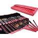 Bundle Monster 15pc Studio Pro Makeup Make Up Cosmetic Brush Set Kit w/ Pink Faux Crocodile Case - For Eye Shadow, Blush, Eyeliner, Etc.