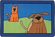 Orange Cat, Brown Dog Accent Rug Rectangle 2'8 x 4'