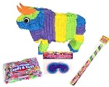Bull Pinata Party Kit Including Pinata, 2 Lbs Candy and Toy Fillers, Buster Stick, and Blindfold