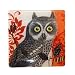 Fringe Square Glass Plate - Owl