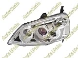 2001 - 2003 ( 2002 ) / 01-03 ( 02 ) HONDA CIVIC EURO PROJECTOR HEADLIGHTS - CHROME W/ BLUE - 2 / 4DR - W/ HALO
