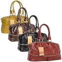 Oriano Glazed Leather Bowling Bag