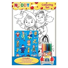 Noddy Colouring Set - Fab Colouring set with Noddy colouring sheets and 12 Noddy stickers