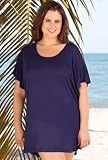 Beach Belle® Plus Size Navy Dolman Tunic - Plus Size Swimwear Plus Size Swimsuit