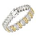 Geometric CZ Diamond Yellow White Gold Bridal Bracelet