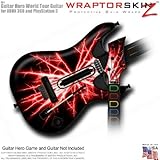 Lightning Red Skin fits Band Hero, Guitar Hero 5 & World Tour Guitars for XBOX 360 & PS3 (GUITAR NOT