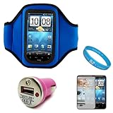 Blue Durable Neoprene Protective Sports Active Exercise Workout Armband wit ....