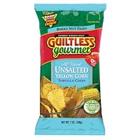 Guiltless Gourmet No Salt Yellow Corn Organic Baked Tortilla Chips, 7-Ounce Bags (Pack of 12)