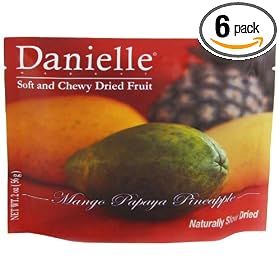 Danielle Market Pineapple Mango Papaya Soft Fruit Snacks, 2-Ounce Bags (Pack of 6)