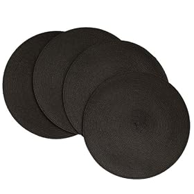 Benson Mills Victorian Round Placemats, Black, Set of 4Victorian Round Placemat, Set of 4