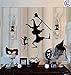 DANCIN WITCH AND CAT #1 ~ HALLOWEEN: WALL OR WINDOW DECAL, 12