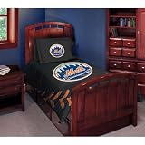 MLB Baseball New York Mets Comforter with Two Pillow Shams ~ Twin / Full Size