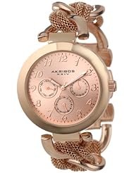 Akribos XXIV Womens AK564RG Multi-Function Mesh Link Bracelet Watch