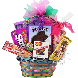 Bunny Treats Easter Gift Basket of Chocolate and Candy Treats