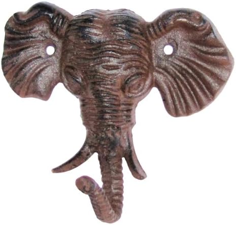 Treasure Gurus Cast Iron Wall Mount Elephant Head Hook