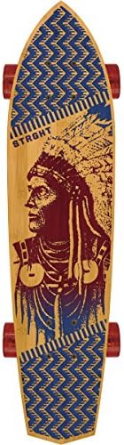 STRGHT SKATES with WOLVES Bamboo Diamond Tail 28.5" x 7.0" Skateboard -DECK ONLY-