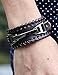 Hamoery Men Leather Bracelet Punk Braided Rope Alloy Bracelet Bangle Wristband