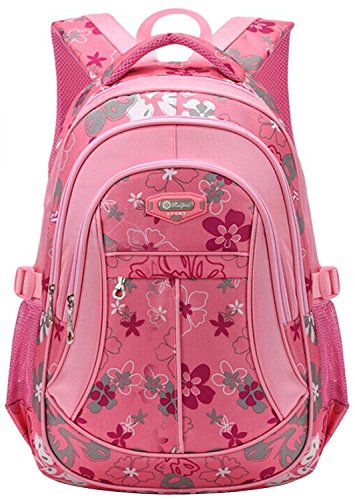 Tinksky Flowers Pattern Backpacks for Girls Elementary School Students Book Bag