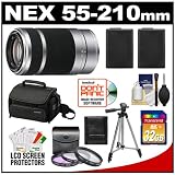 Sony Alpha NEX E-Mount 55-210mm f/4.5-6.3 OSS Zoom Lens with Sony Case + 32GB Card + (2) NP-FW50 Batteries + 3 UV/FLD/PL Filters + Tripod + Accessory Kit for NEX-3, NEX-C3, NEX-5, NEX-5N & NEX-7 Digital Cameras