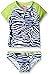 Tommy Bahama Girls' Half Zip Zebra Rash Guard Set