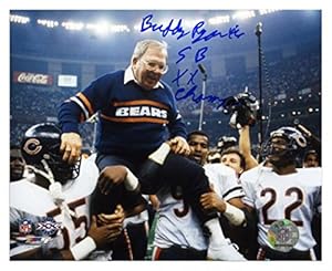 Buddy Ryan Chicago Bears Super Bowl XX Autographed 8'' x 10'' Celebration Photograph with SB XX Champs Inscription - Memories - Mounted Memories Certified