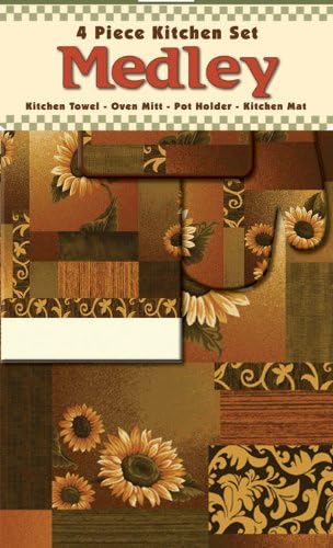 Home Dynamix Medley Four Piece Kitchen Set: Sunflower: 4 Piece Kitchen Set