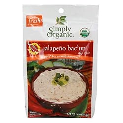 Simply Organic Dip Mix, Spicy Jalapeno Bac'un, 1.6-Ounce Packets (Pack of 12)
