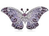 Empress Monarch Purple Winged Butterfly Swarovski Crystal Rhinestone Pin Brooch thumbnail