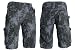 F00 MENS CARGO SHORTS CAMO JUNGLE PRINT - GREY