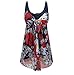 NINEWE Women's One-piece Swimwear Retro Vintage Swimsuit Cover Up Swimdress