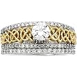 14K Two-Tone Gold Celtic Inspired Diamond Wedding Set Semimount - 0.57 Ct. - CENTER STONE NOT INCLUDED