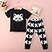 Newborn Organic Fox Baby Girls Boys Tops T-Shirt+Pants Leggings 2pcs Outfits Set (12-18 Months, Black&White)