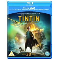 The Adventures of Tintin: The Secret Of The Unicorn (Blu-ray 3D + Blu-ray + DVD + Digital Copy) [2012][Region Free]