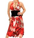 Blue Banana Red Abstract Corset Style Dress