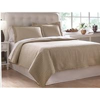 Whole Home Faux Silk Full/Queen Bed Coverlet, 5-Piece, Taupe