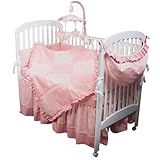 Hoohobbers 4-Piece Crib Bedding, Pink Sherbert