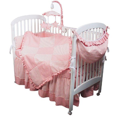 Hoohobbers 4-Piece Crib Bedding, Pink Sherbert