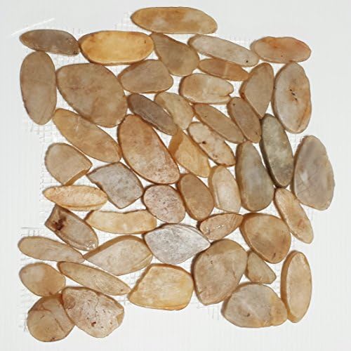 [Box of 10] Flat Pebble Interlocking Tile - Honey 12x12"