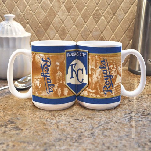 MLB Kansas City Royals 15-Ounce White Nostalgic Mug (2 Pack)