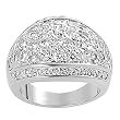 Silvertone Cubic Zirconia Done Ring