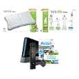 Nintendo Wii Console - Black - and Wii Fit Plus with Balance Board Bundle