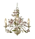 AF Lighting 7044-3H Grace 3 x 60-Watt Light Candle Base Chandelier, Cut Metal with Antique Cream Finish