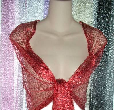Sheer Mesh Net Evening Wrap Scarf Shawl for Prom Wedding Bride Choose from Pink, Lavender, Ivory, or Red
