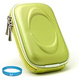 Green Slim Edition Compact Digital Camera Carrying Case with Dual Zippered Opening and Removable Carbineer for Sony Cyber-shot DSC-TX55 Digital Camera + SumacLife TM Wisdom Courage Wristband Green Slim Edition Compact Digital Camera Carrying Case with Dual Zippered Opening and Removable Carbineer for Sony Cyber-shot DSC-TX55 Digital Camera + SumacLife TM Wisdom Courage Wristband