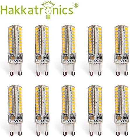 Hakkatronics (10-Pack) G9 4-Watts Daylight Cool White 6000K 220~240VAC LED Silicone Coated G9 LED Light Spot Bulb 360 Degrees LED Capsule Light Bulb Lamp