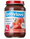 Babylove Erdbeere und Himbeere in Apfel, 6er Pack (6 x 190 g) - Bio