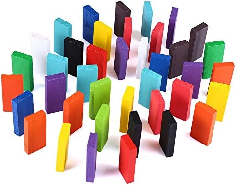 120pcs Kids Wooden Domino Blocks Set, Toy for Kids Intelligence Education Building Game Stacking Toy